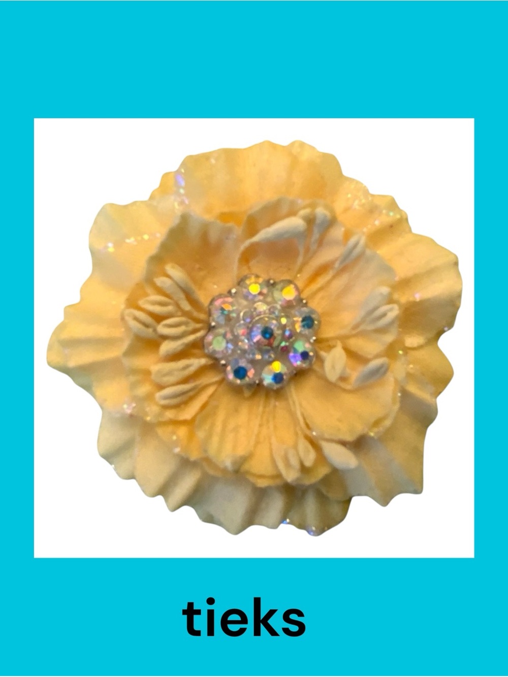 Tieks Yellow Mini Floral Topper with Iridescent Center